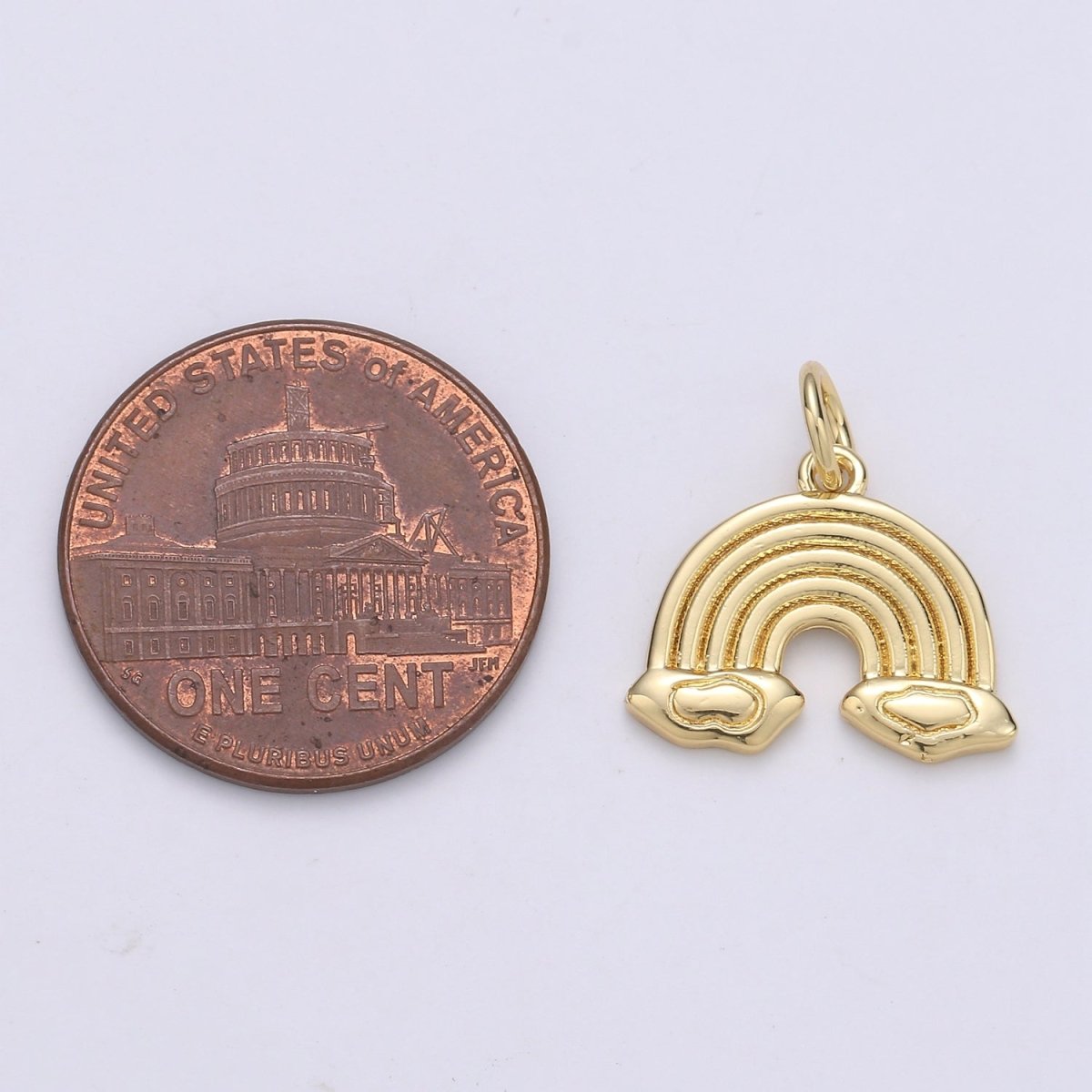 24k Gold Filled Dainty Rainbow Cloud Charm, Gold Cloud Rainbow Pendant for Necklace Bracelet Earring Charm Component Supply E-066