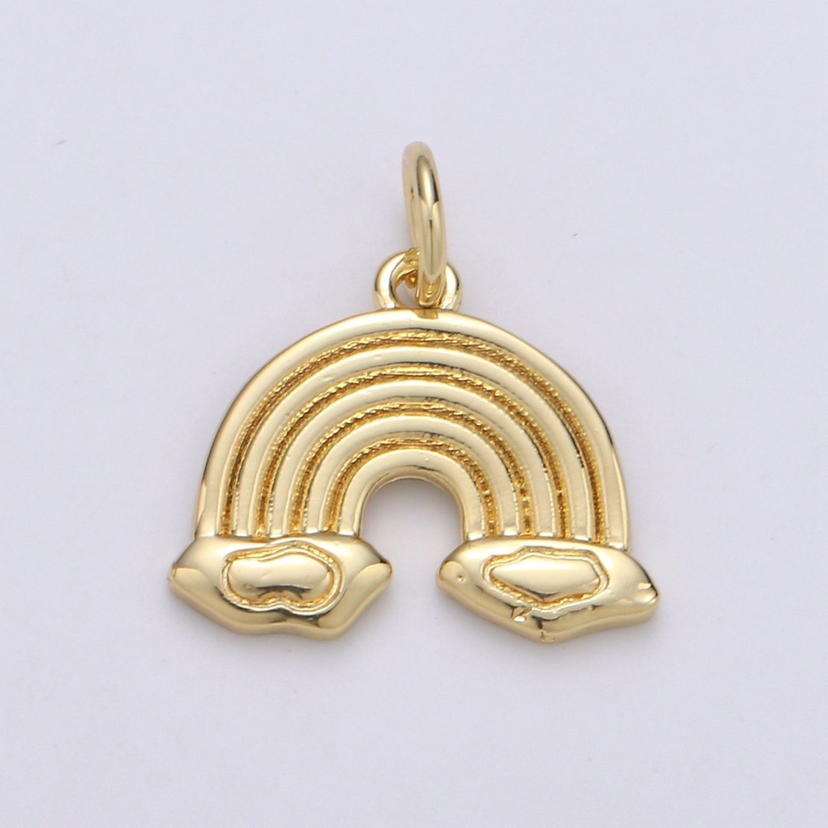 24k Gold Filled Dainty Rainbow Cloud Charm, Gold Cloud Rainbow Pendant for Necklace Bracelet Earring Charm Component Supply E-066