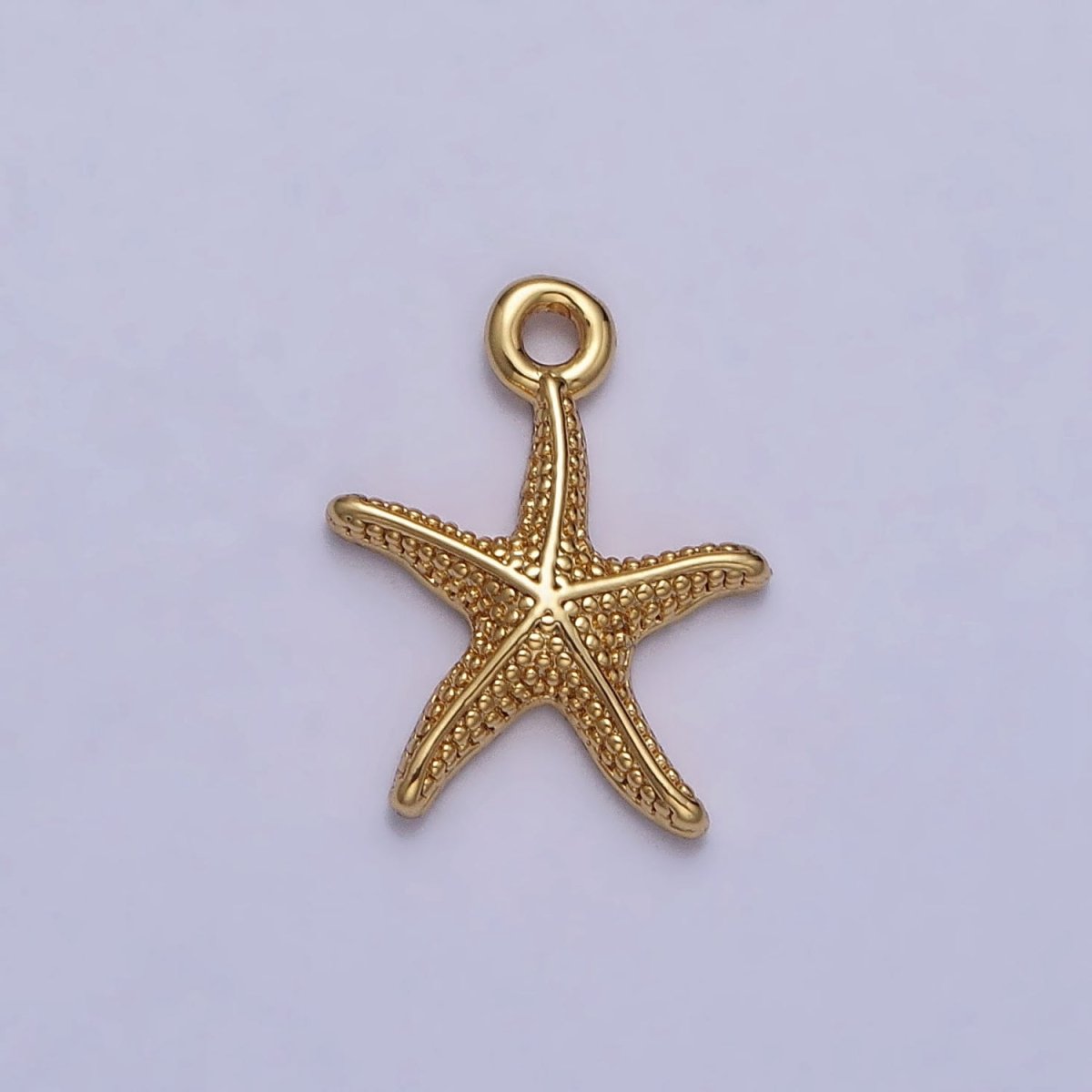 24K Gold Filled Dotted Starfish Sea Ocean Creature Charm in Gold & Silver | AC337 AC338