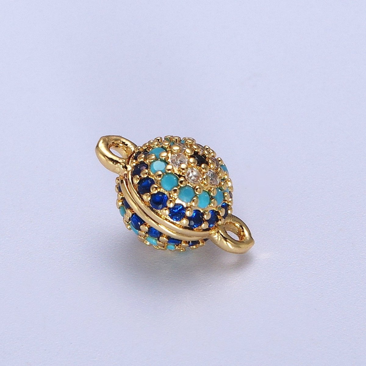 24K Gold Filled Evil Eye Ball Micro Paved CZ Connector | Y-659