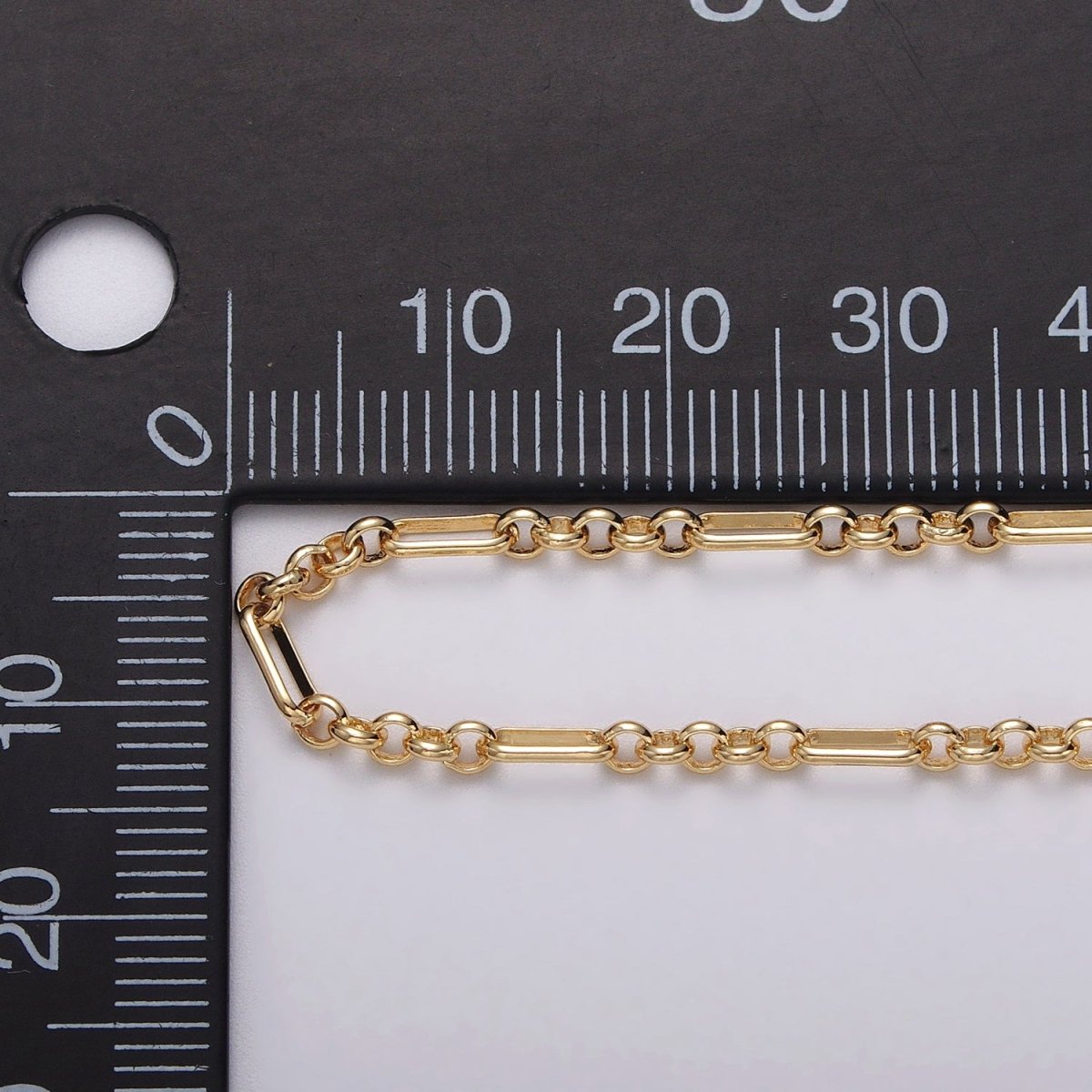 24k Gold Filled Figaro Long and Short Fancy Chain Triple, Double Rolo Link Unfinished Chain in Gold & Silver | ROLL-1061, ROLL-1062, ROLL-1085, ROLL-1084 Clearance Pricing