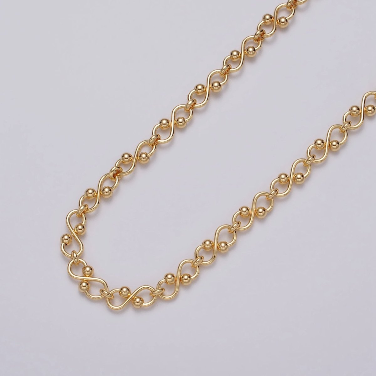 24K Gold Filled Figure Eight Chain by Yard Unfinished Chain For Necklace Bracelet Jewelry Making | ROLL-1132 Clearance Pricing