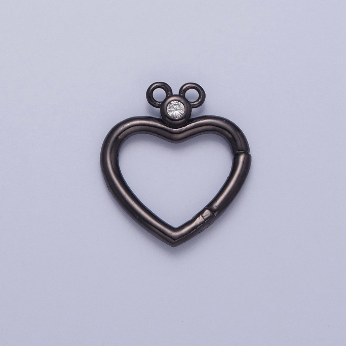 24K Gold Filled Jewelry Closure, Heart Toggle Clasps with Cubic Zirconia L-786~L-789