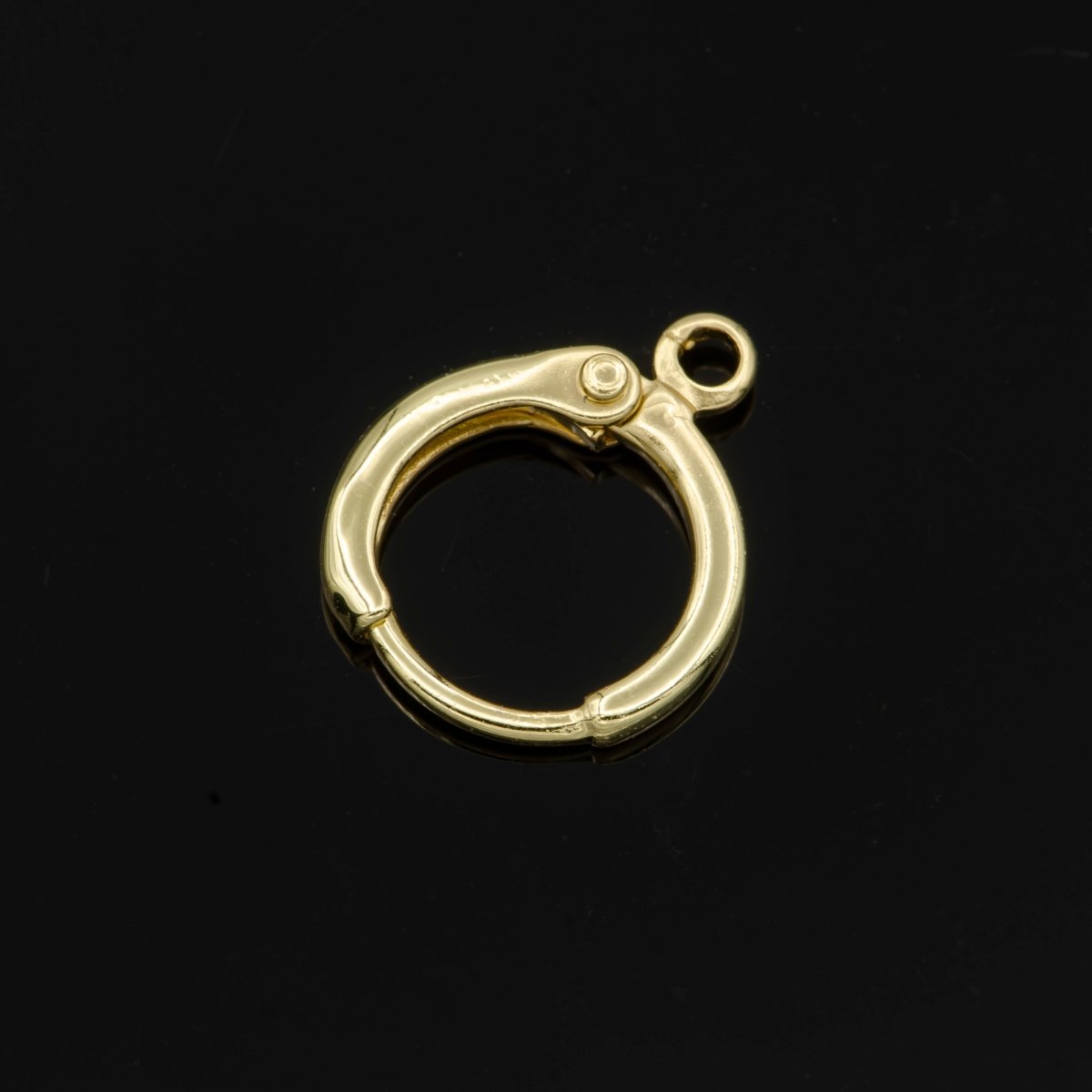 24K Gold Filled Lever Back Huggie Earrings Open Loop Supplies K-014