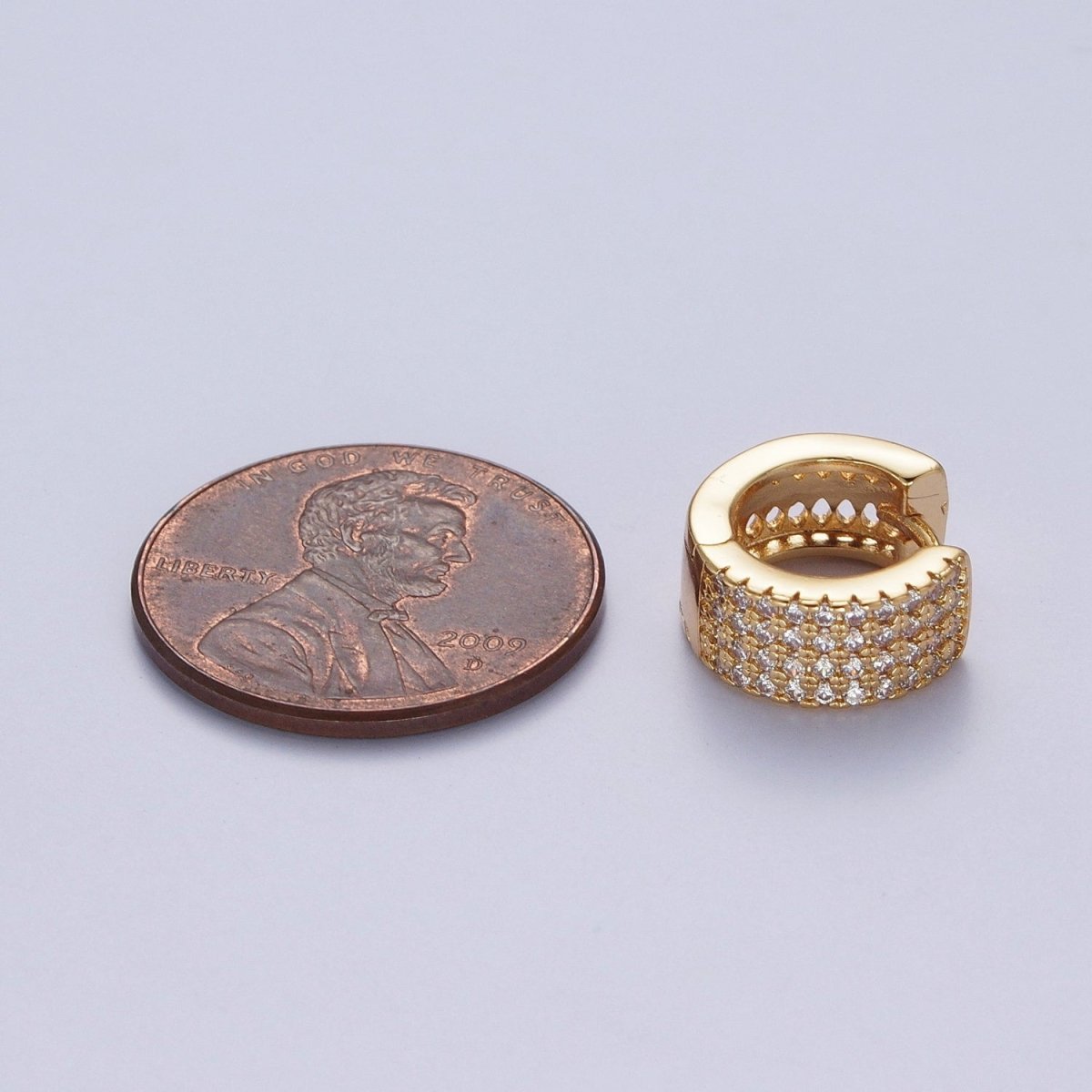 24K Gold Filled Micro Pave Cubic Zirconia Small Hoop Earrings Simple Dainty Huggie Gold Earrings  AD-485