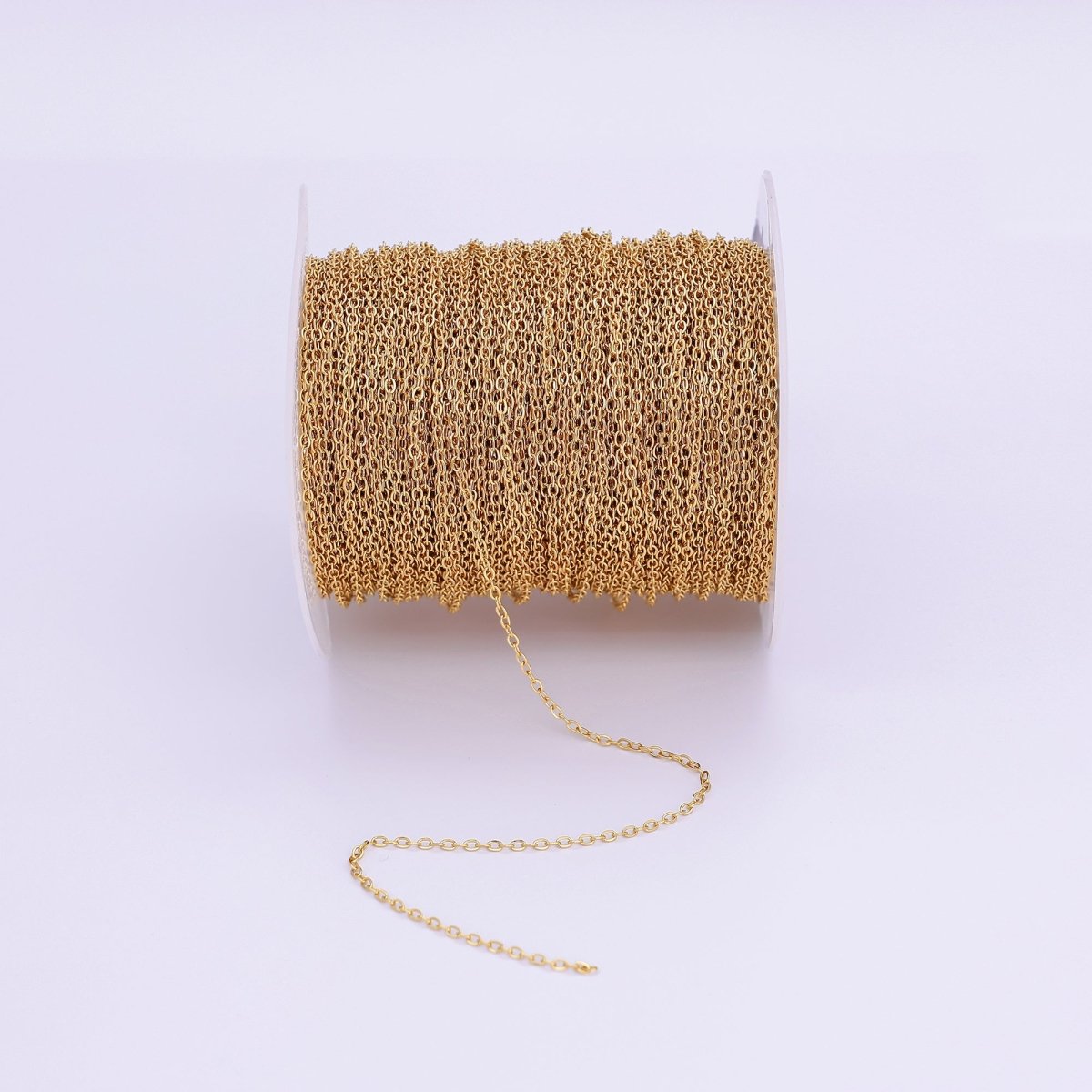 24K Gold Filled Mini 1.5mm Cable Unfinished Chain in Gold & Silver | ROLL-951 ROLL-952