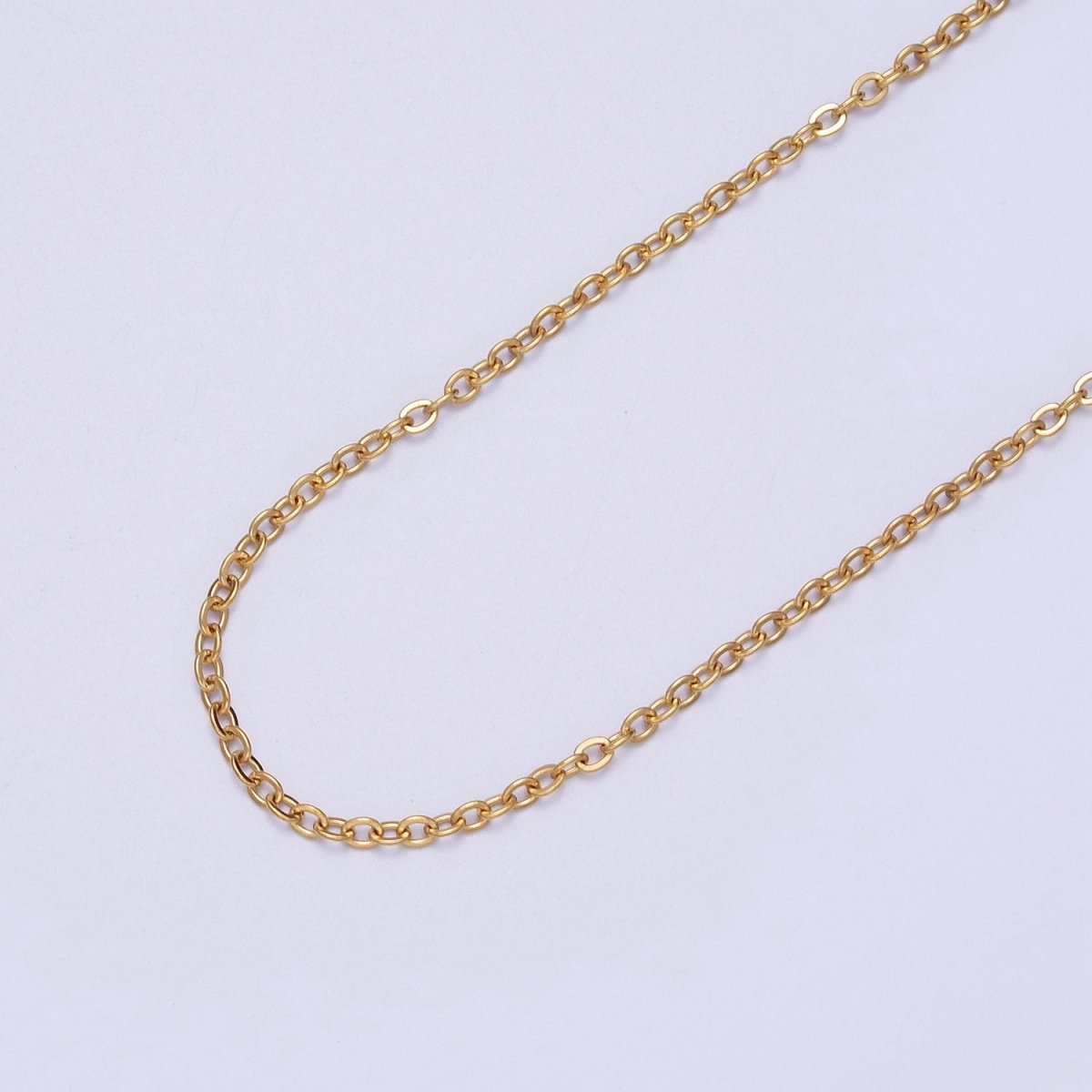 24K Gold Filled Mini 2mm Cable Unfinished Chain in Gold & Silver | Roll-00953 Roll-00954