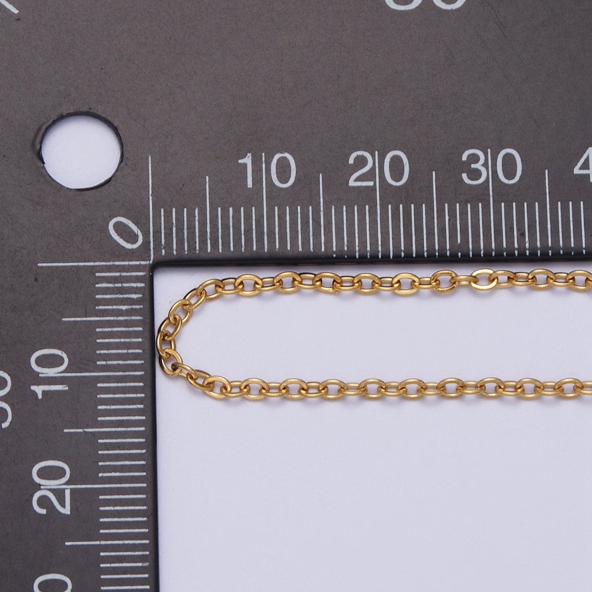 24K Gold Filled Mini 2mm Cable Unfinished Chain in Gold & Silver | Roll-00953 Roll-00954
