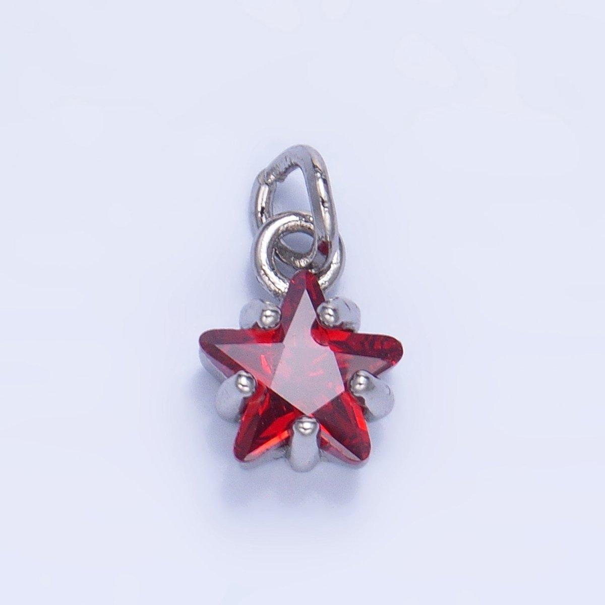 24K Gold Filled 8.5mm Celestial Star CZ Birthstone Mini Charm in Gold & Silver | W028 - W039