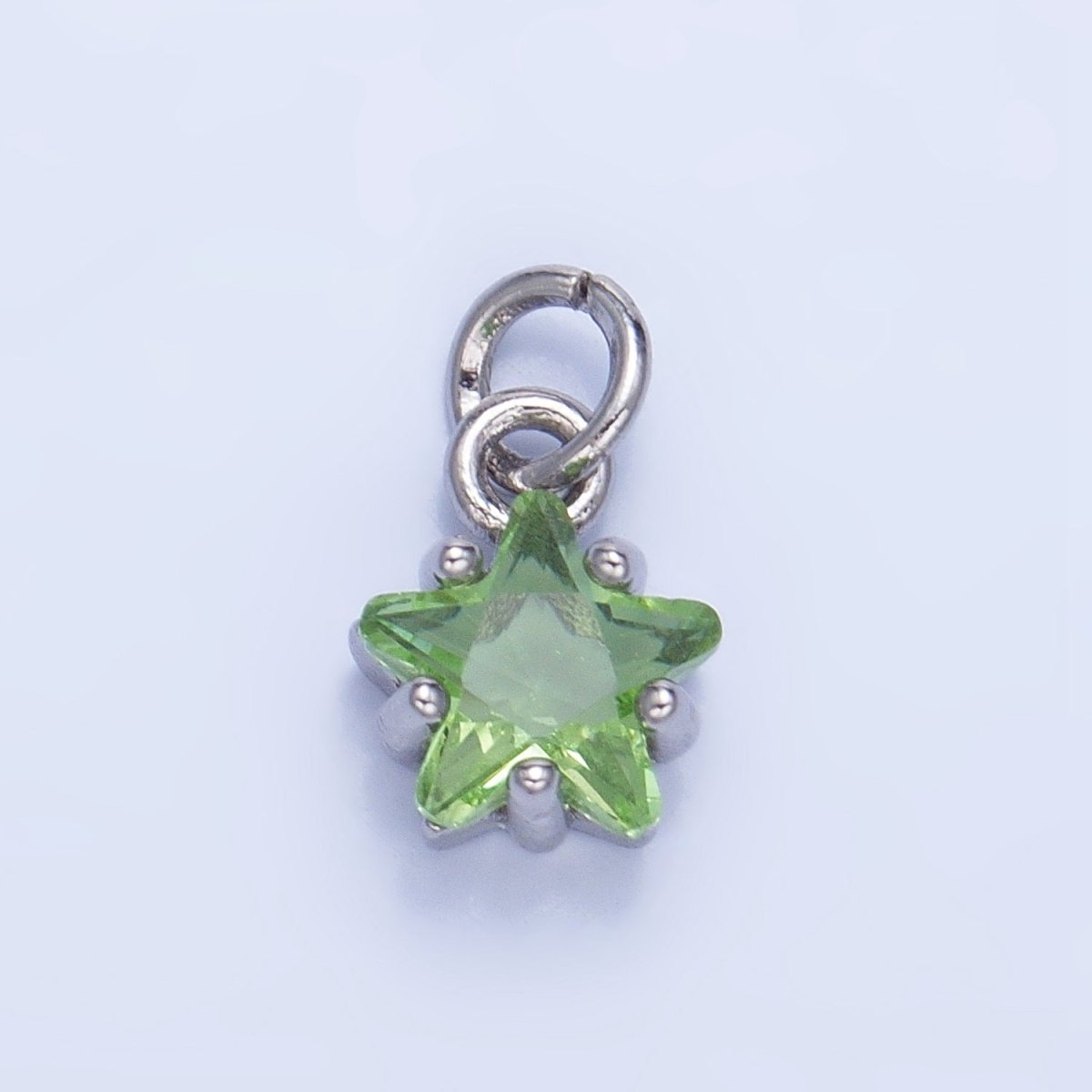 24K Gold Filled 8.5mm Celestial Star CZ Birthstone Mini Charm in Gold & Silver | W028 - W039