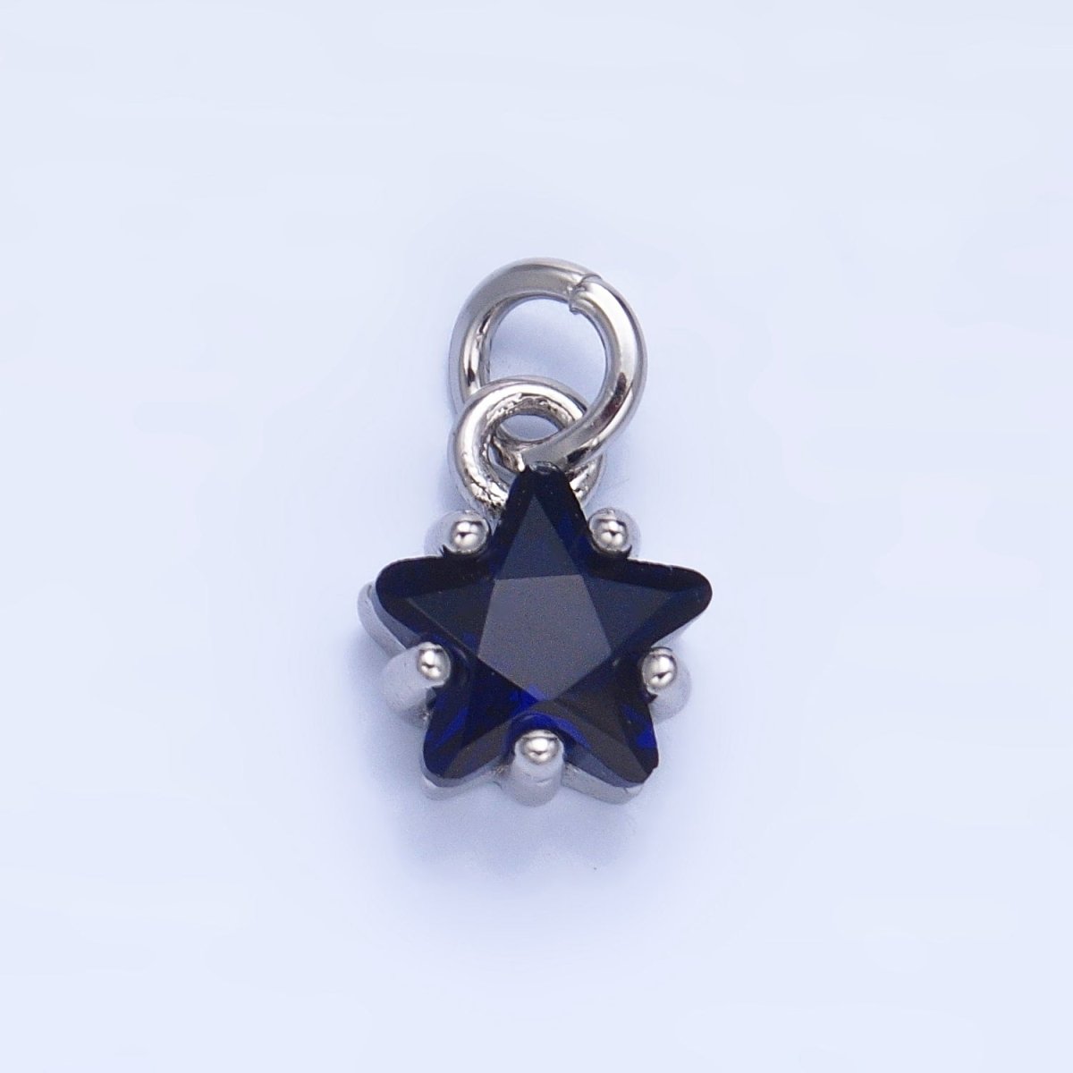 24K Gold Filled 8.5mm Celestial Star CZ Birthstone Mini Charm in Gold & Silver | W028 - W039