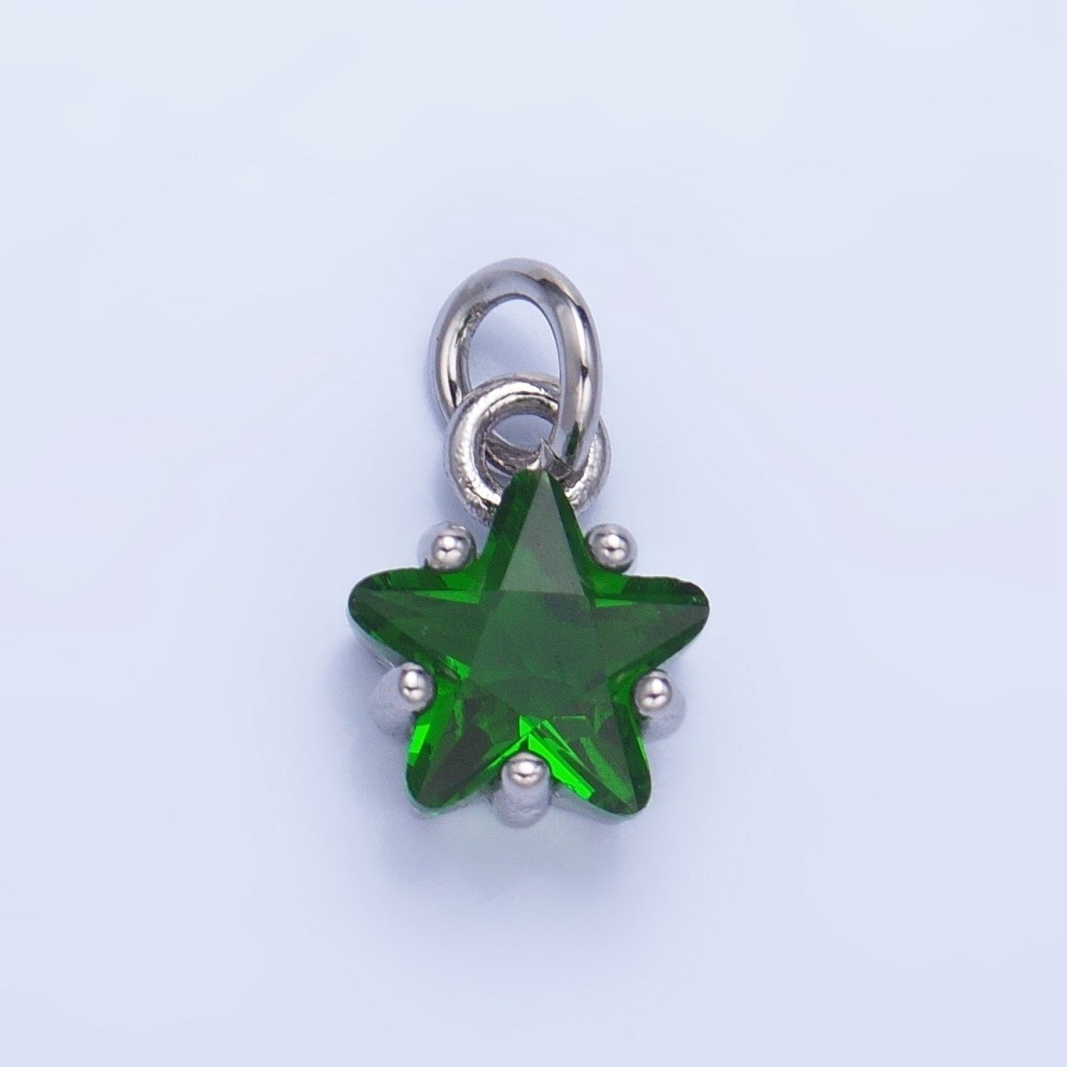 24K Gold Filled 8.5mm Celestial Star CZ Birthstone Mini Charm in Gold & Silver | W028 - W039