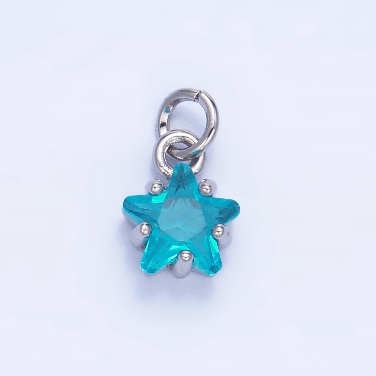 24K Gold Filled 8.5mm Celestial Star CZ Birthstone Mini Charm in Gold & Silver | W028 - W039
