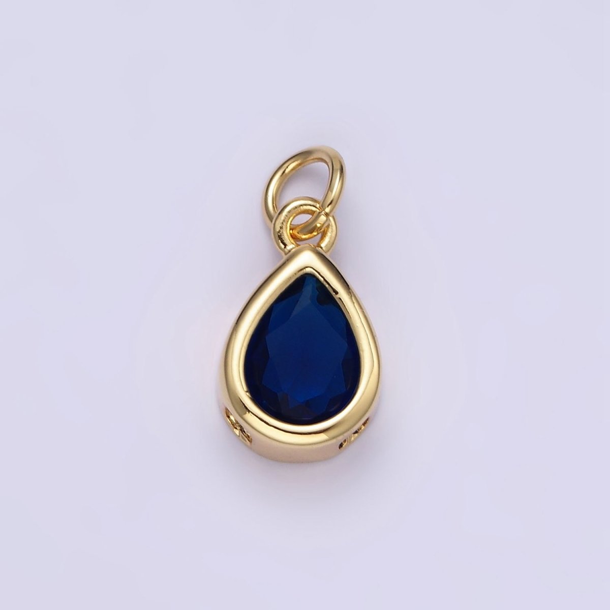 24K Gold Filled 15mm CZ Teardrop Bezel Charm in Gold & Silver | N1625 - N1647
