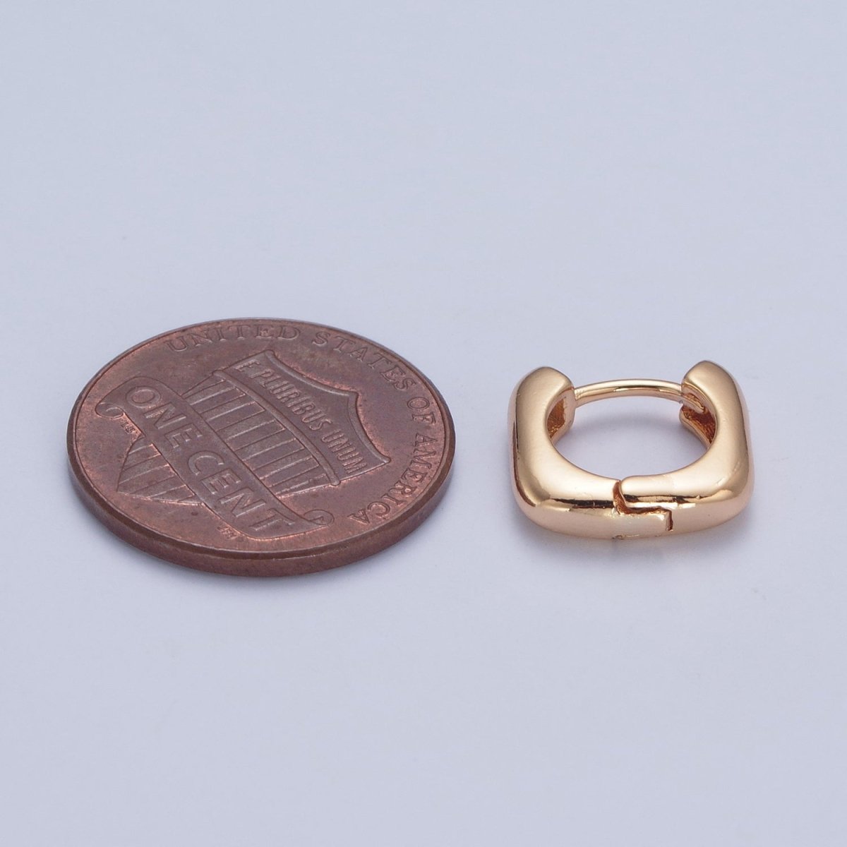 24K Gold Filled Mini U Shaped Huggie Hoop Earrings P-400