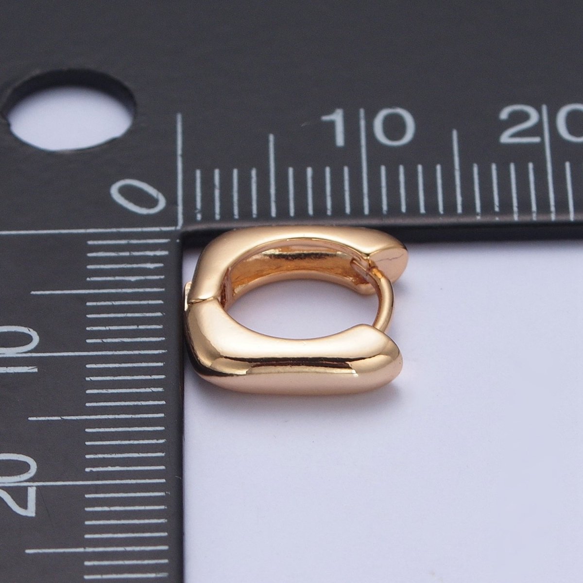 24K Gold Filled Mini U Shaped Huggie Hoop Earrings P-400