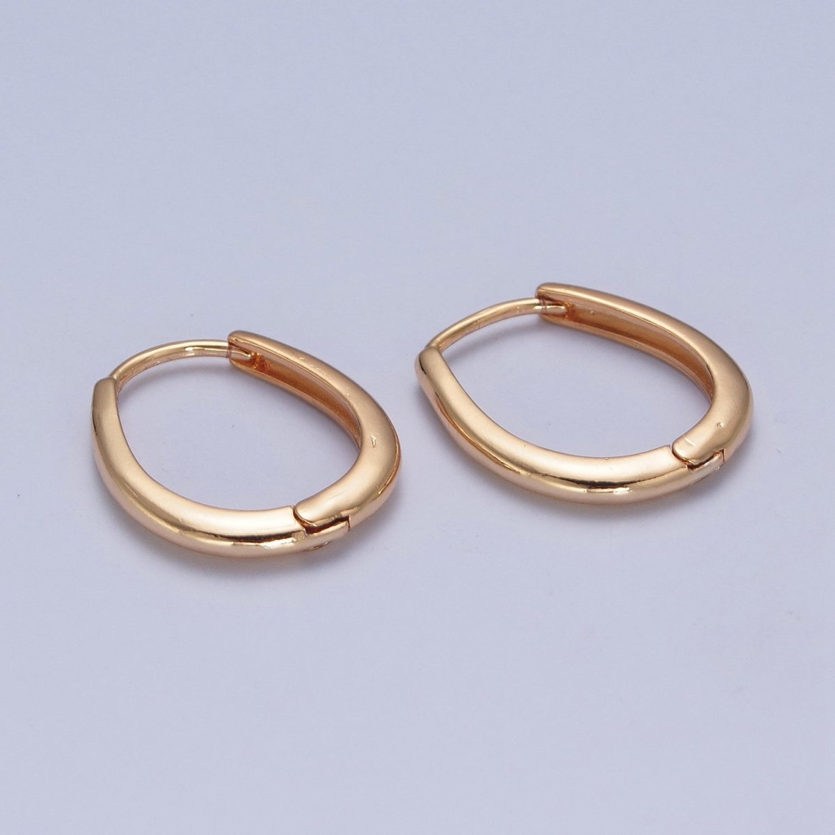 24K Gold Filled Minimalist Thin U Shaped Huggie Hoops Earrings P-305
