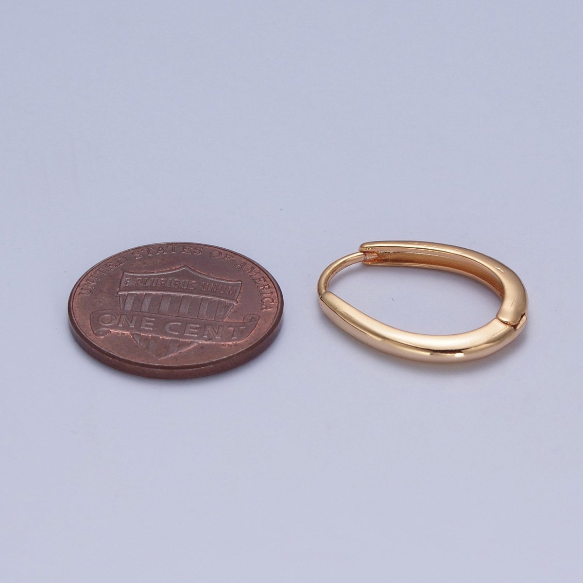 24K Gold Filled Minimalist Thin U Shaped Huggie Hoops Earrings P-305