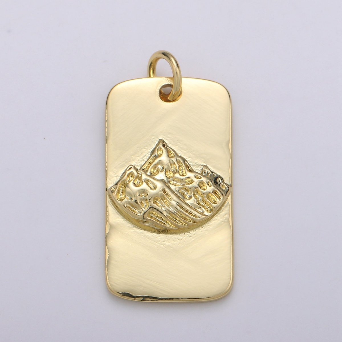 24K Gold Filled Mountain Rectangle Charm E-009