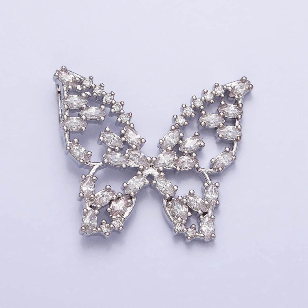 24K Gold Filled Multicolor, Clear Marquise Butterfly Pendant in Gold & Silver | AA215 AA216 AA221 AA222