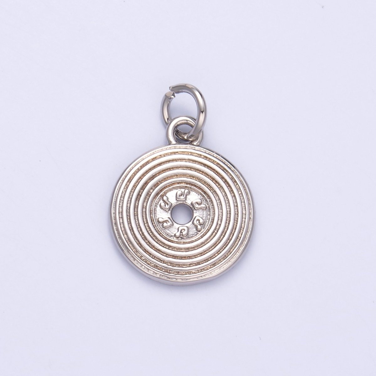 24K Gold Filled 13mm Music Vinyl Record Album Charm in Gold & Silver | N055
