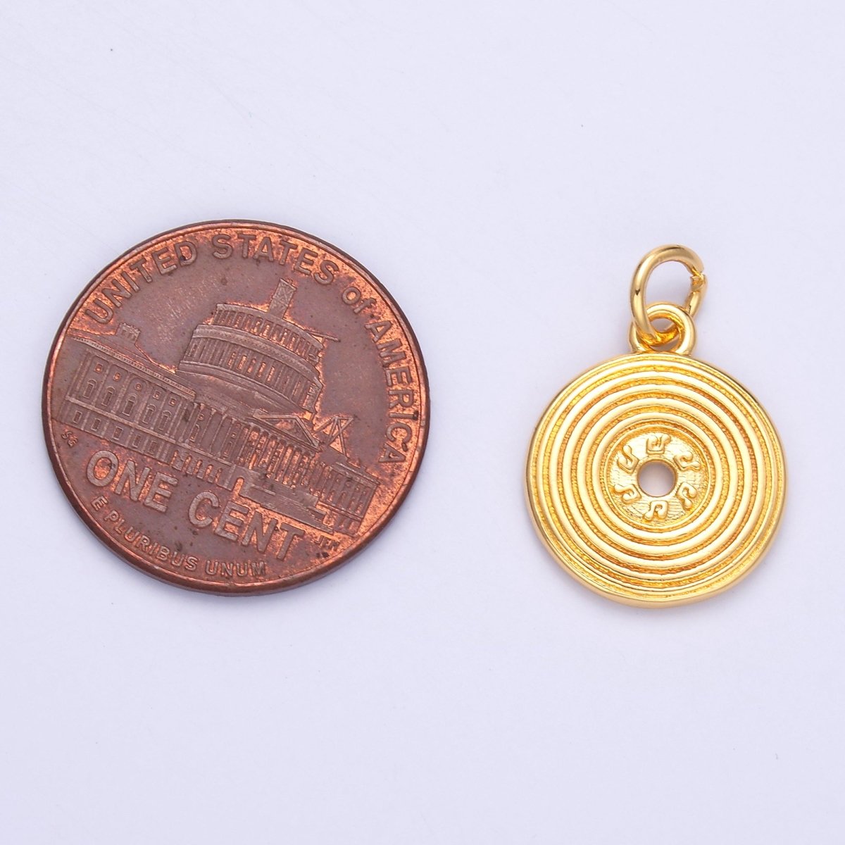 24K Gold Filled 13mm Music Vinyl Record Album Charm in Gold & Silver | N055