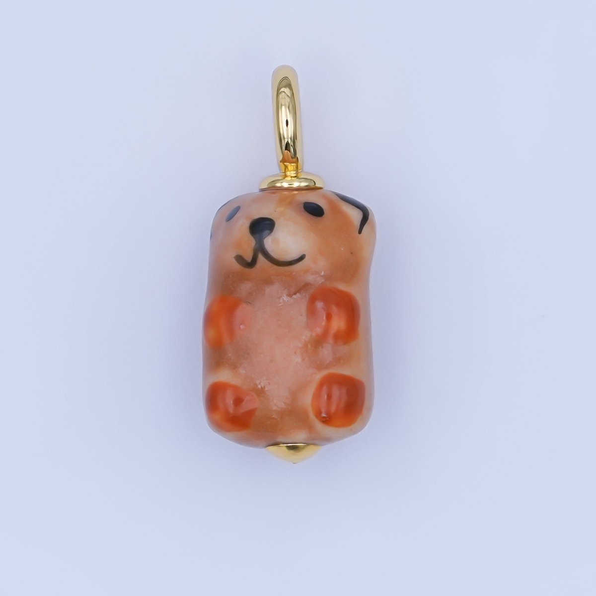 24K Gold Filled Nature Floral Mushroom Pet Sea Sell Ceramic Drop Charm