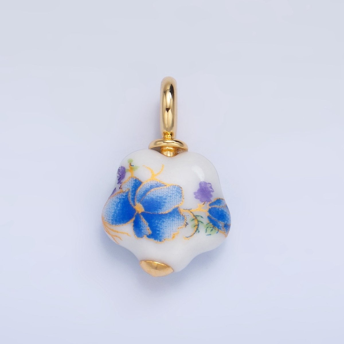 24K Gold Filled Nature Floral Mushroom Pet Sea Sell Ceramic Drop Charm