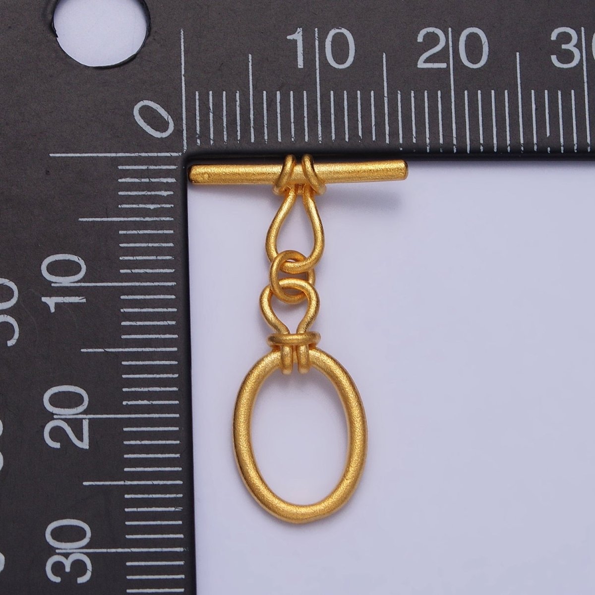 24K Gold Filled Oval Tie Knot Matte Gold Toggle Clasps Closure Supply | Z-090
