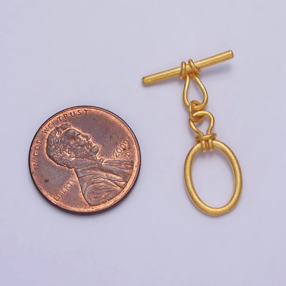 24K Gold Filled Oval Tie Knot Matte Gold Toggle Clasps Closure Supply | Z-090