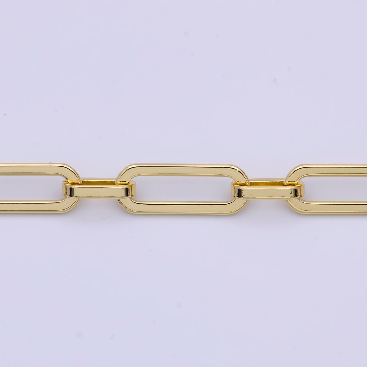 24K Gold Filled PaperClip Chain 20mmx7.5mm Elongated Unfinished Chain Wholesale by Yard | ROLL-828