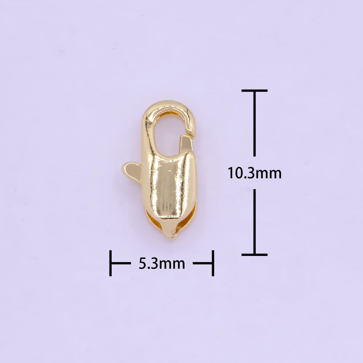 24K Gold Filled Rectangular 10.3mm x 5.3mm Lobster Clasps Closure Supply  L-845