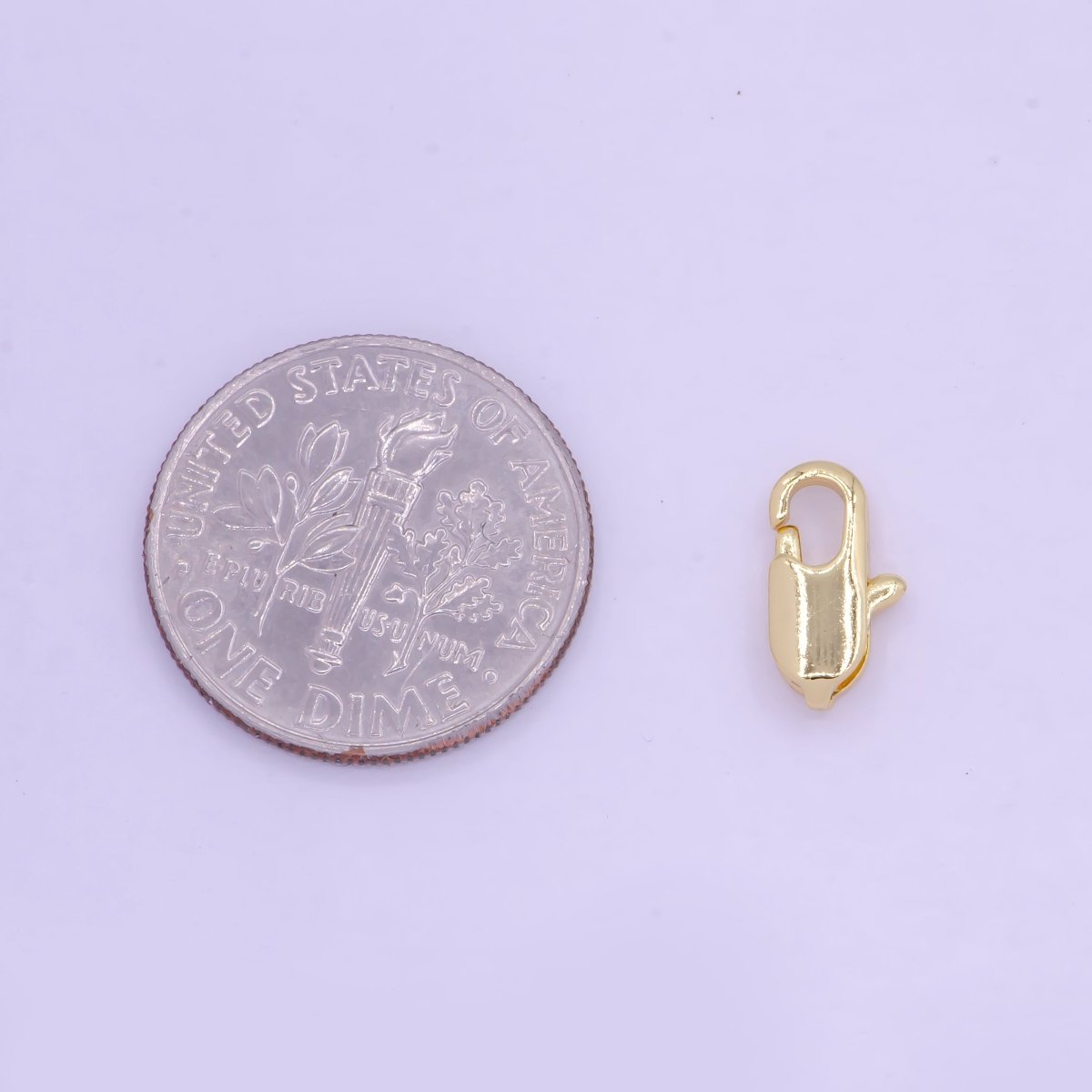 24K Gold Filled Rectangular 10.3mm x 5.3mm Lobster Clasps Closure Supply  L-845