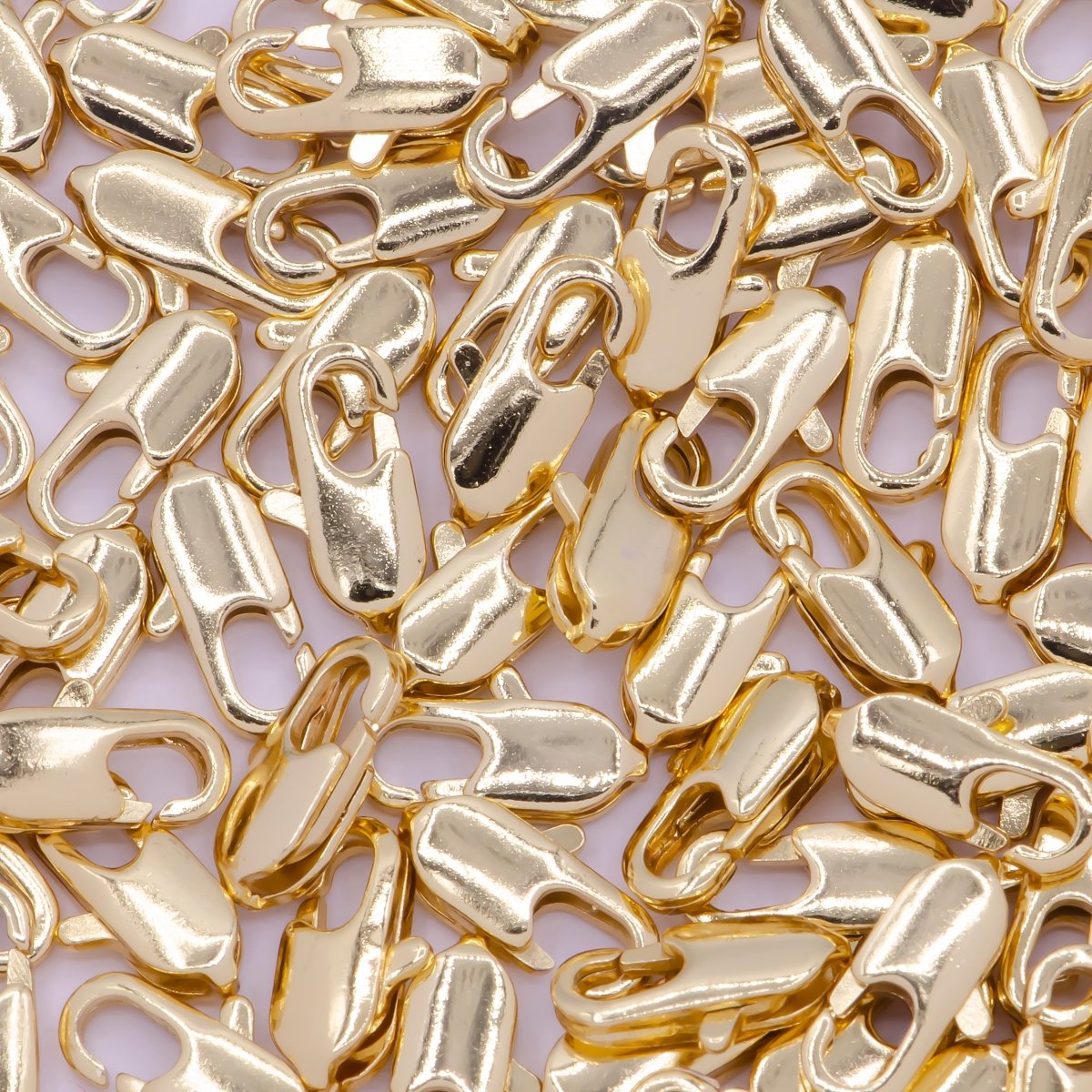 24K Gold Filled Rectangular 10.3mm x 5.3mm Lobster Clasps Closure Supply  L-845