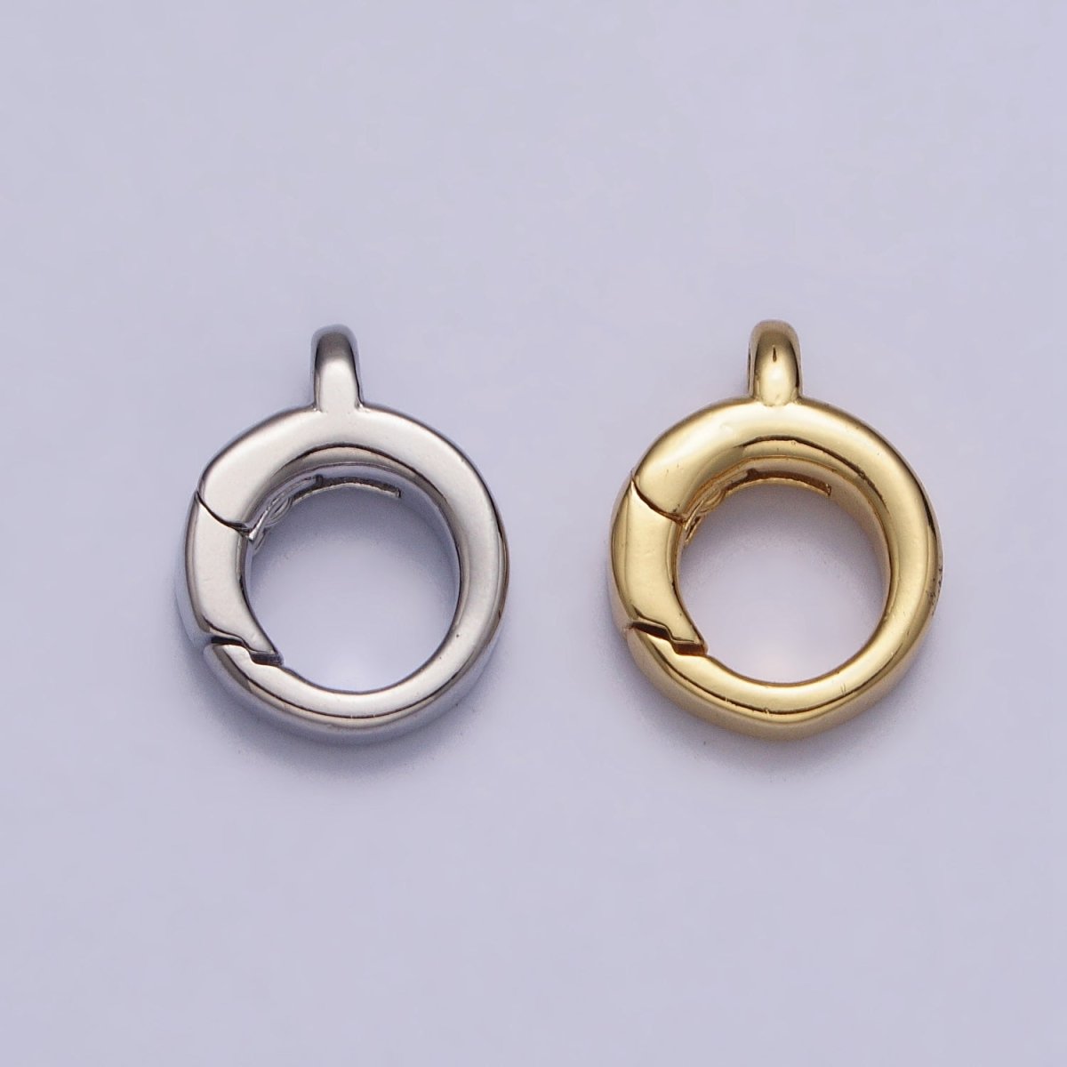 24K Gold Filled Round Push Triggerless Clasps Jewelry Closure Supply in Gold & Silver | Z-131 Z-132