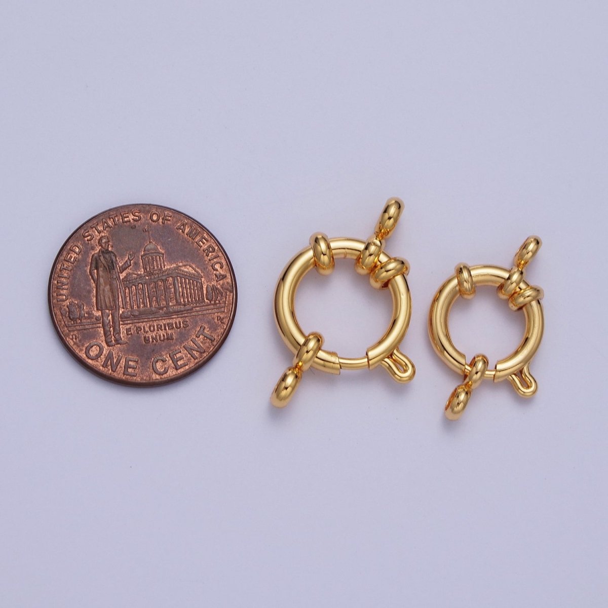 24K Gold Filled 10mm, 12mm Minimalist Sailor Clasps Closure Finding  L-900 L-901