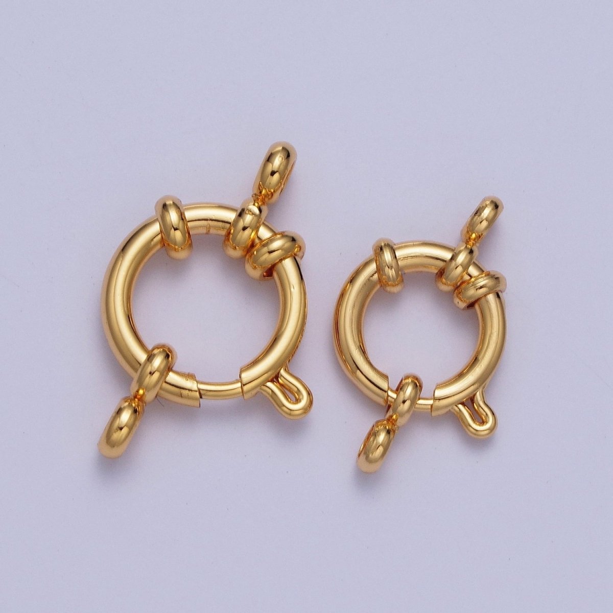 24K Gold Filled 10mm, 12mm Minimalist Sailor Clasps Closure Finding  L-900 L-901