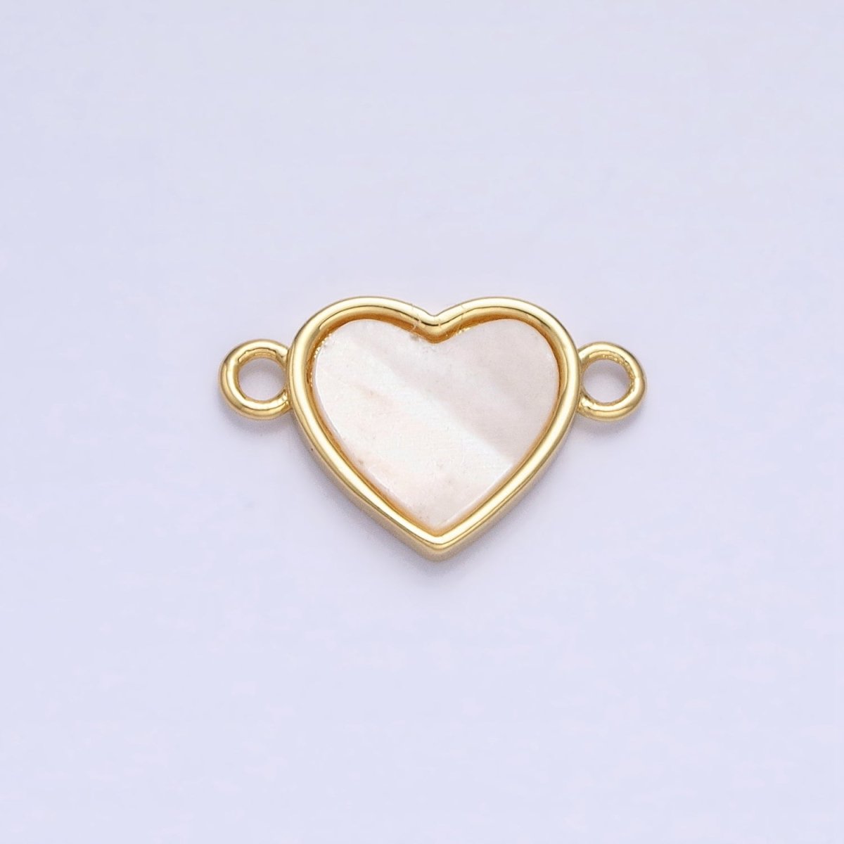 24K Gold Filled Shell Pearl Heart Valentine Jewelry Link Connector | Y-840