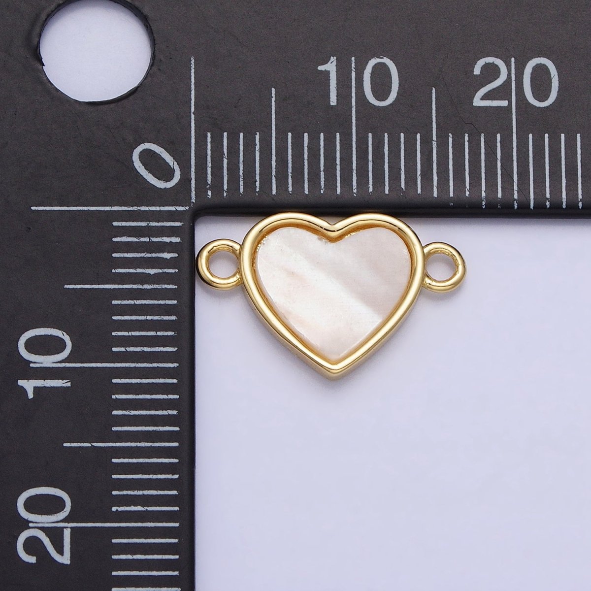 24K Gold Filled Shell Pearl Heart Valentine Jewelry Link Connector | Y-840