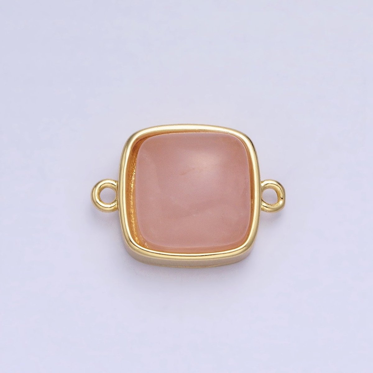 24K Gold Filled Square Labradorite, Blue Agate, Aventurine, Amethyst, Onyx, Rose Quartz, Moonstone, Tiger Eye Connector | AA937 - AA944