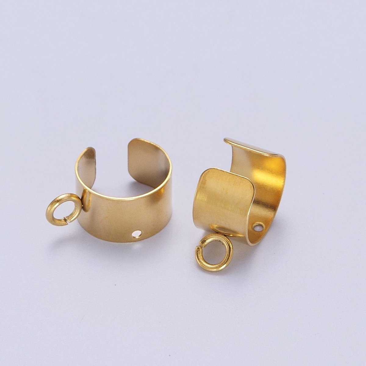 24K Gold Filled Stainless Steel Open Loop Wide Band Ear Cuff Earrings Supply | K-207