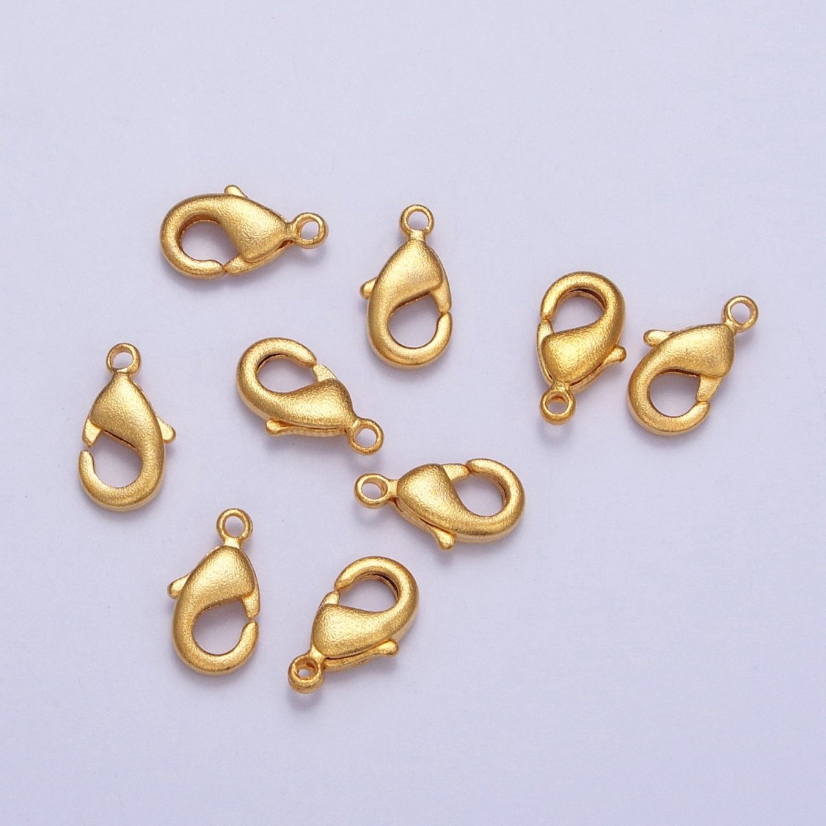 24K Gold Filled Textured Matte 10mm Lobster Clasps Jewelry Closure Supply | Z-087