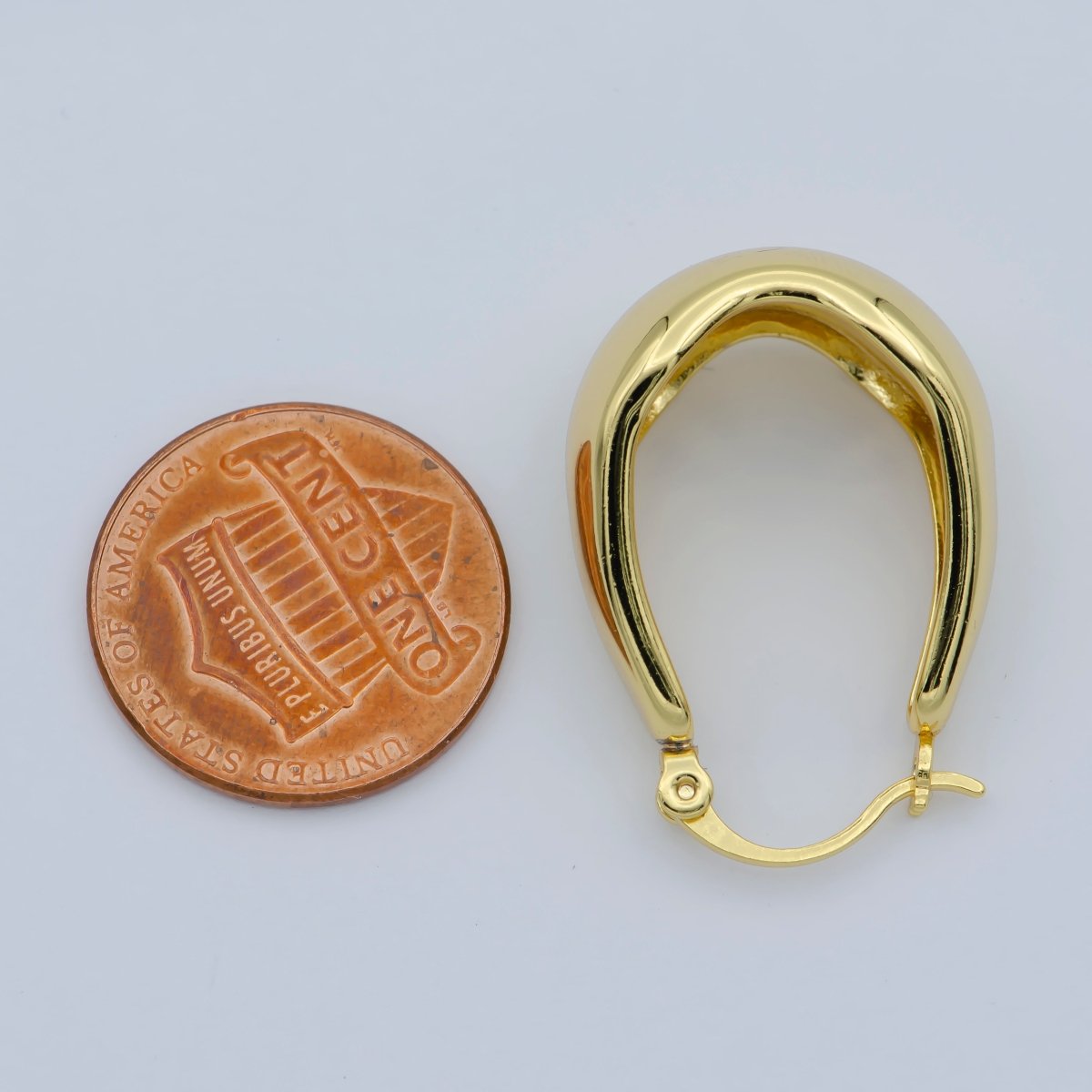 24k Gold Filled Thick Hoops - Gold Thick Hoop Earrings - Chunky Thick Hoops - Light Weight Hoops Dome Earring P-264