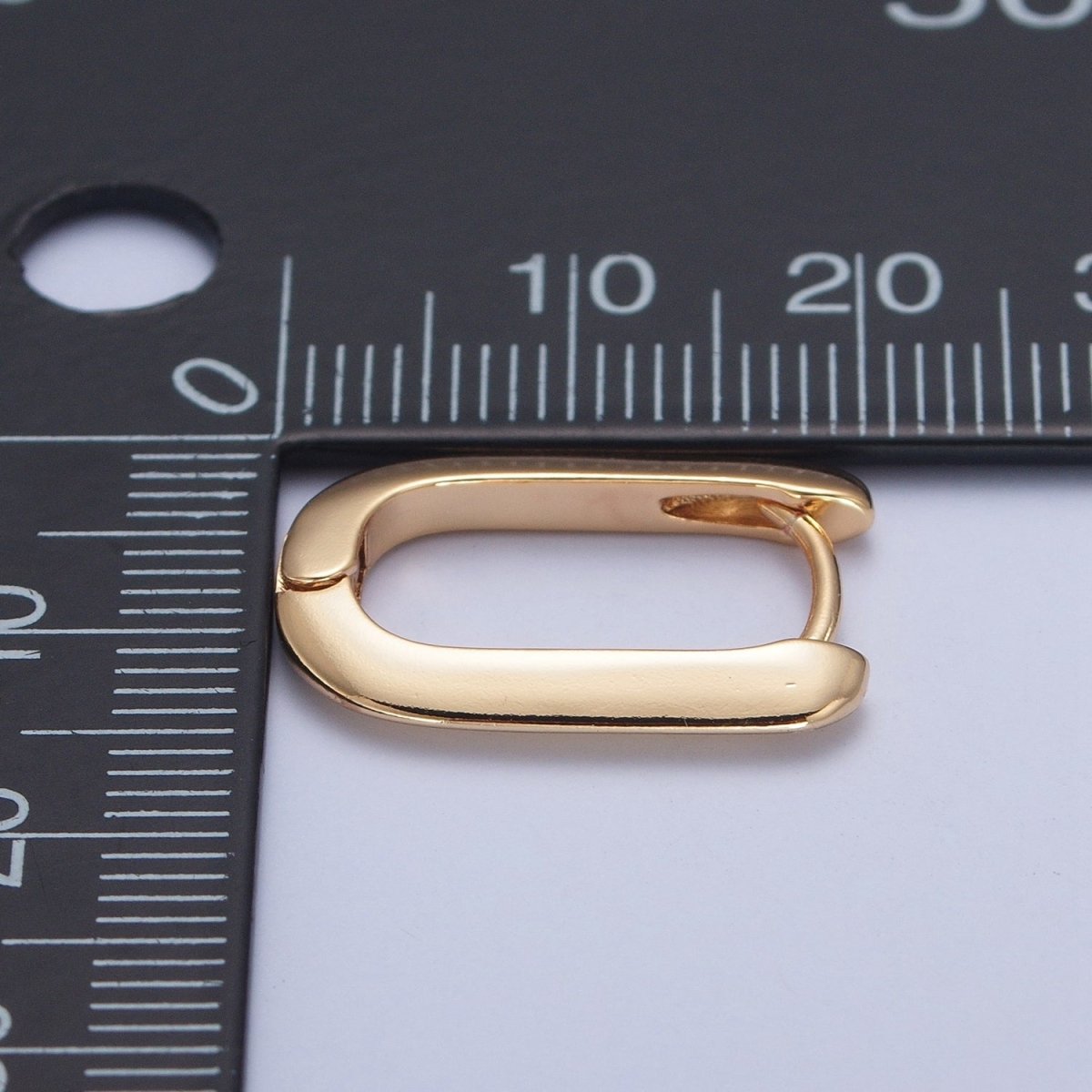 24K Gold Filled U Shaped Huggie Hoop Earrings P-426
