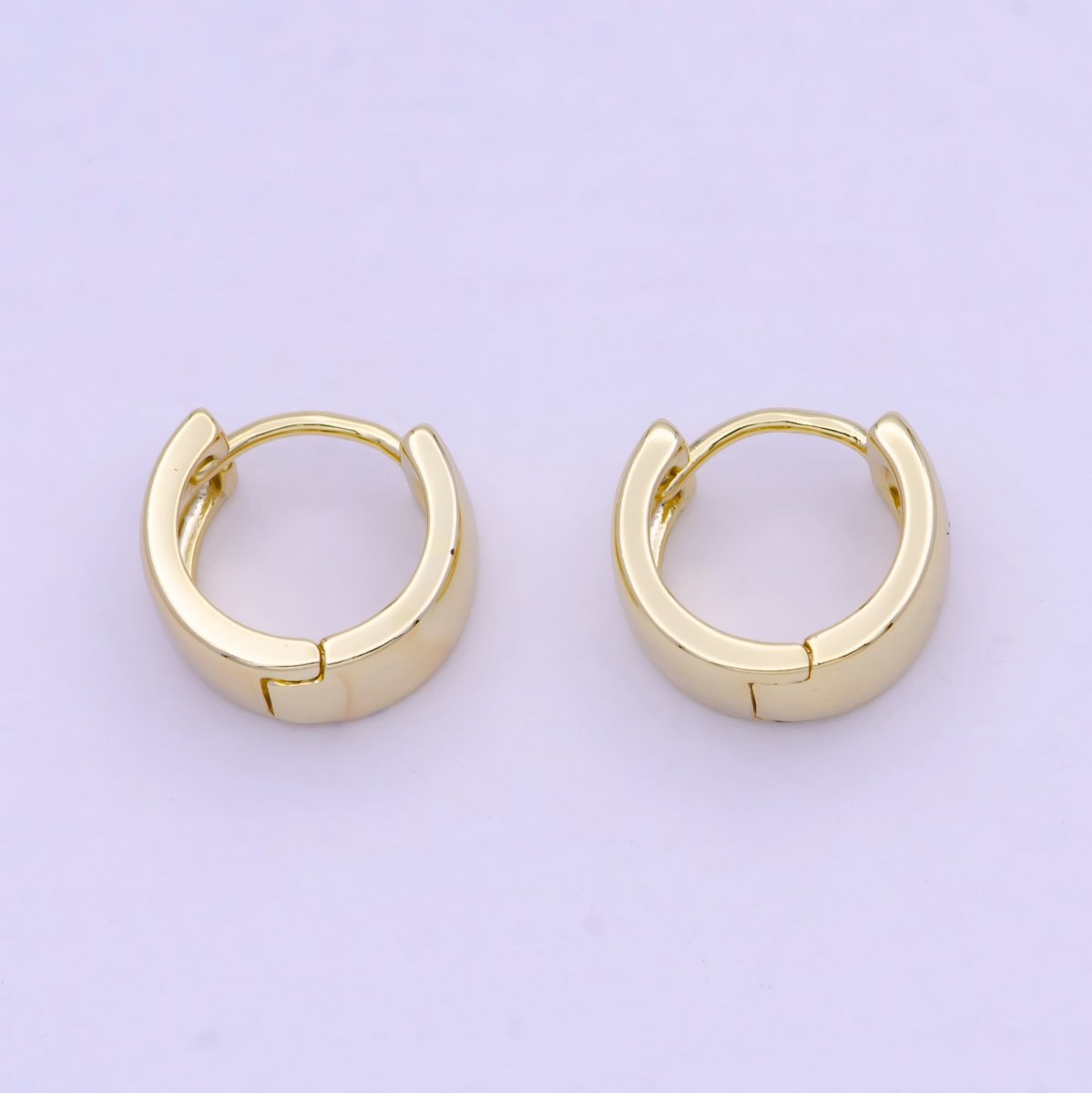 24K Gold Filled Wide Bold Huggie Everyday Cartilage Earrings | T-136
