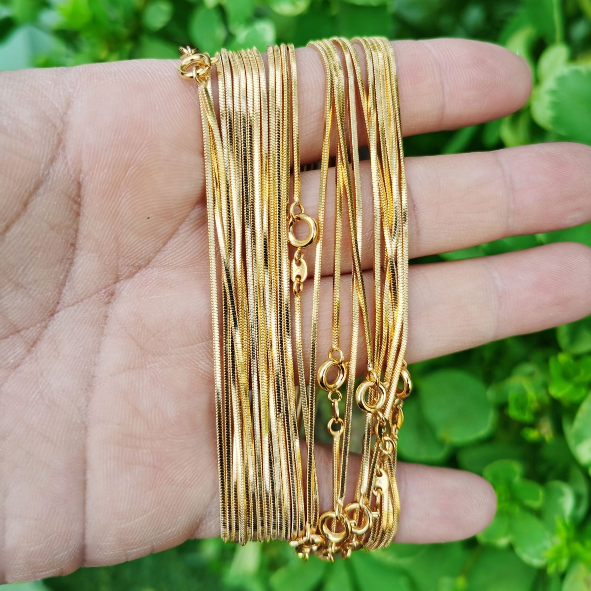24K Gold Plated Cocoon Chain Length 17.9" Width 1.3mm Jewelry Findings For Jewelry Making Supply Finished Chain for Necklace | CN-828  Clearance Pricing