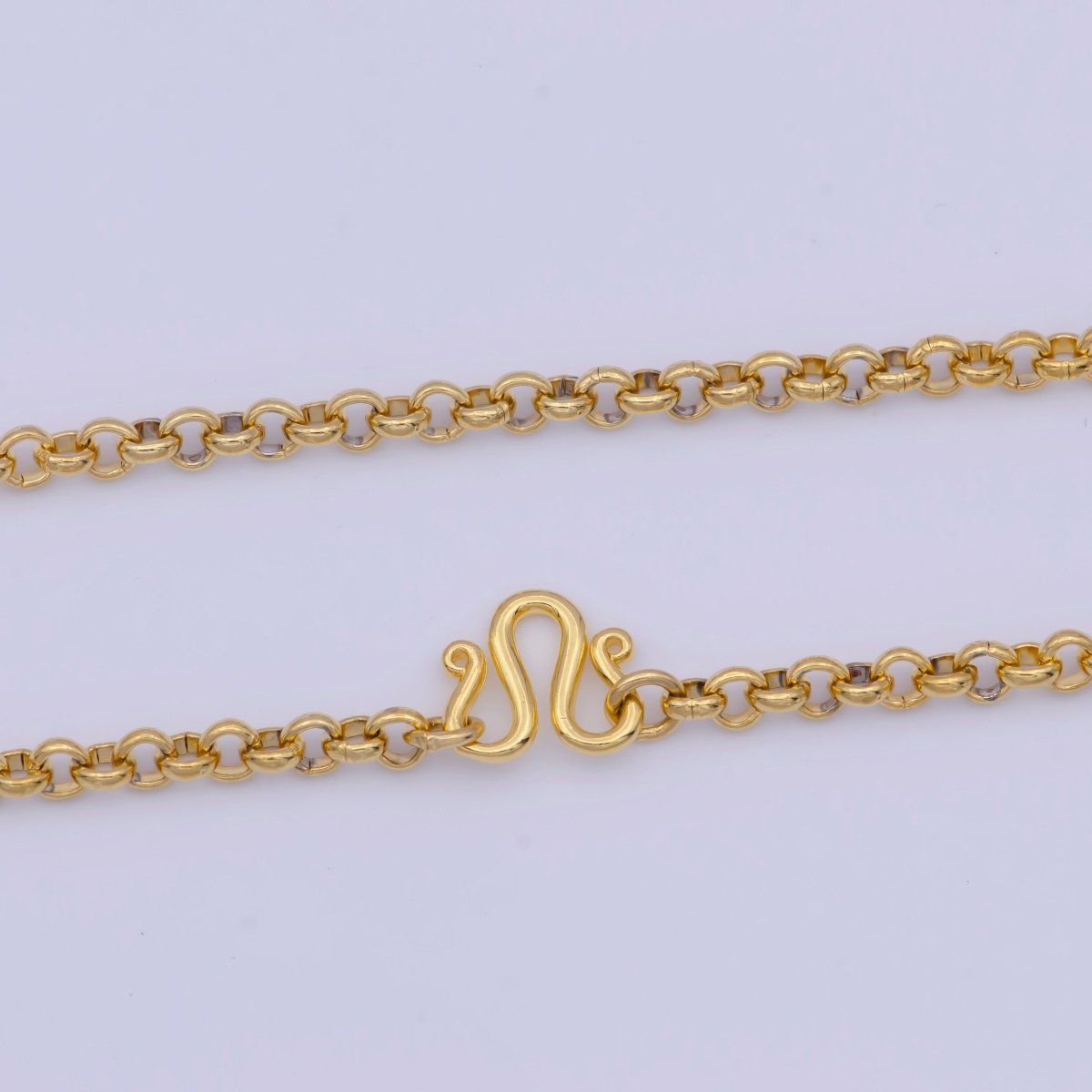 24k Gold Plated Rolo Link Chain Necklace 3.1mm Yellow ROLO Link Chain Layering Necklace | WA-1126 Clearance Pricing