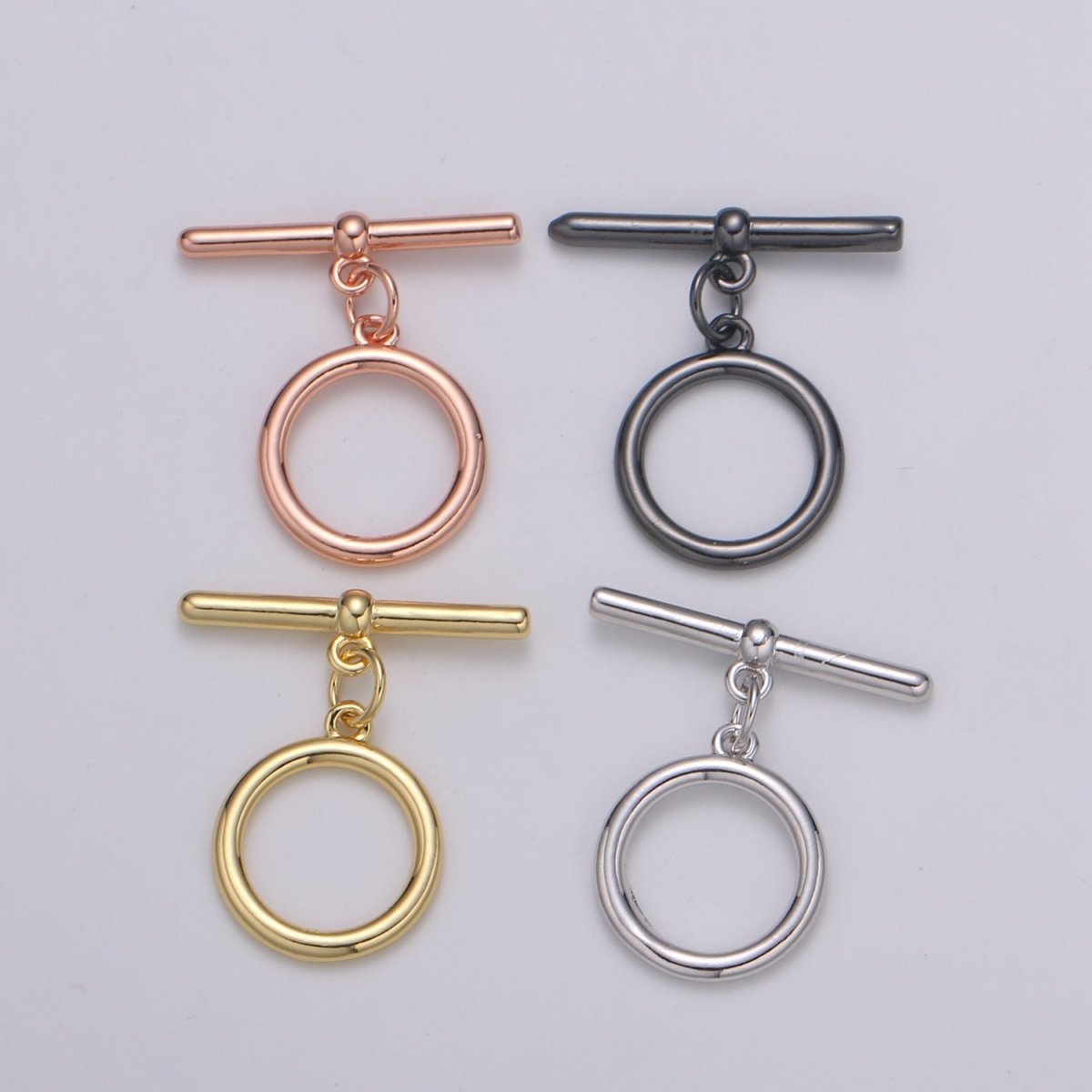 24K Gold Toggle Clasp with jump ring chose color-Gold, Rose Gold Black, Silver OT Clasp for Jewelry Making Supply L-140 L-214 L-215 L-216