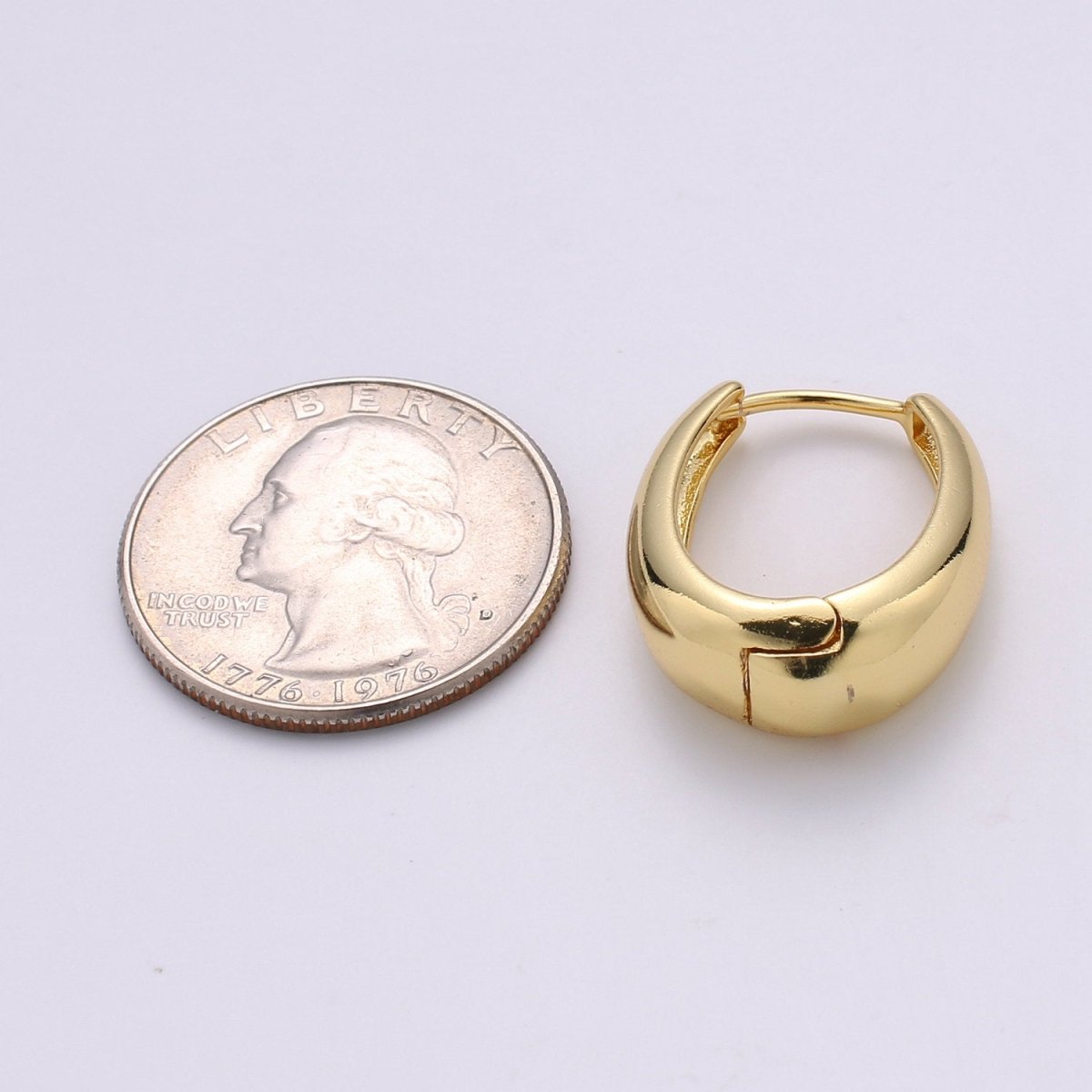 24k Vermeil Gold Earrings, Hoop Earring, Medium Earrings, Simple Gold Plated Jewelry, Everyday Wear Earrings, Fashion Jewelry  P-154