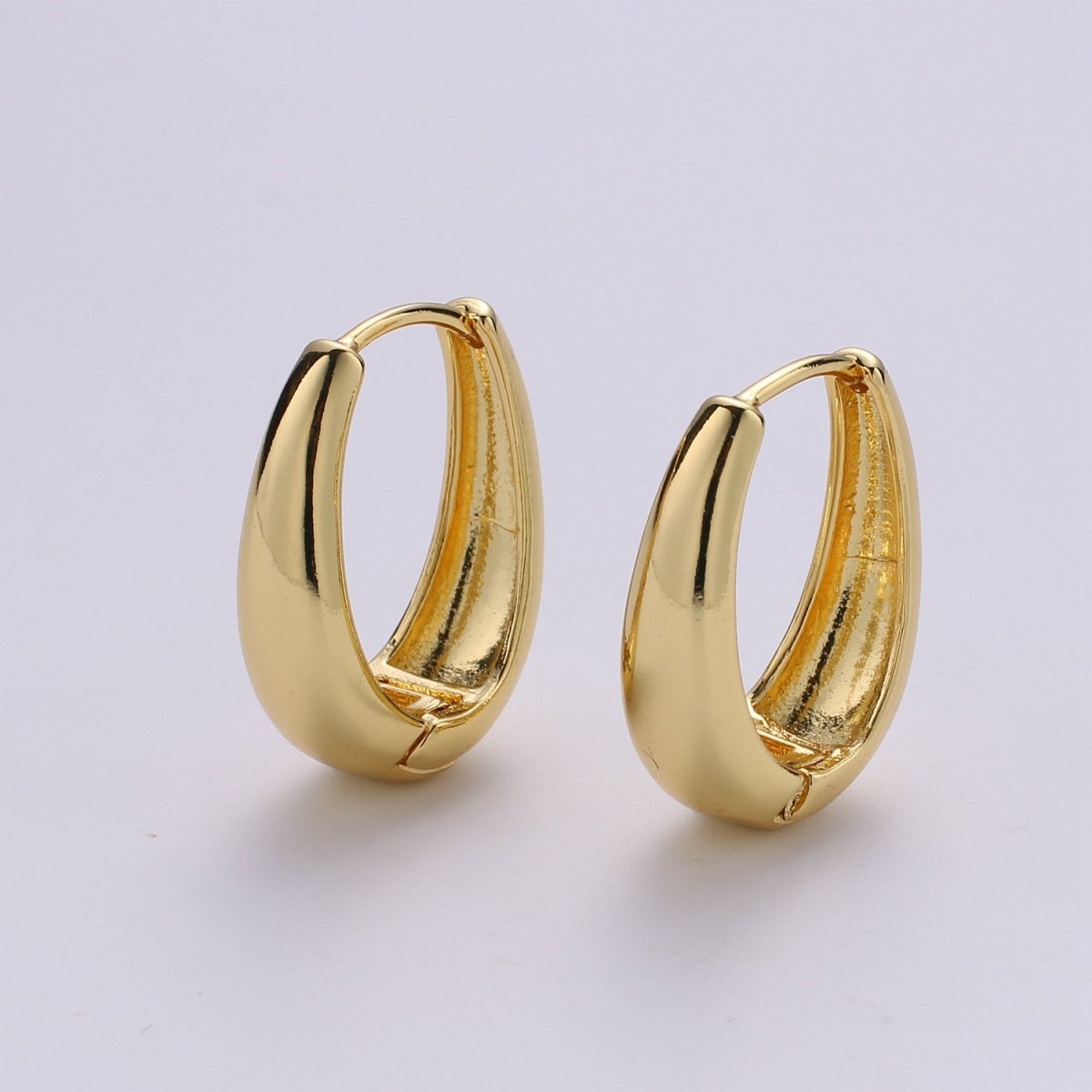 24k Vermeil Gold Earrings, Hoop Earring, Medium Earrings, Simple Gold Plated Jewelry, Everyday Wear Earrings, Fashion Jewelry  P-154